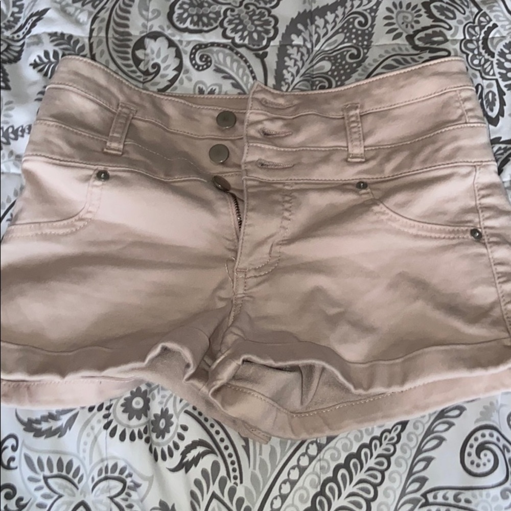 pink jean shorts